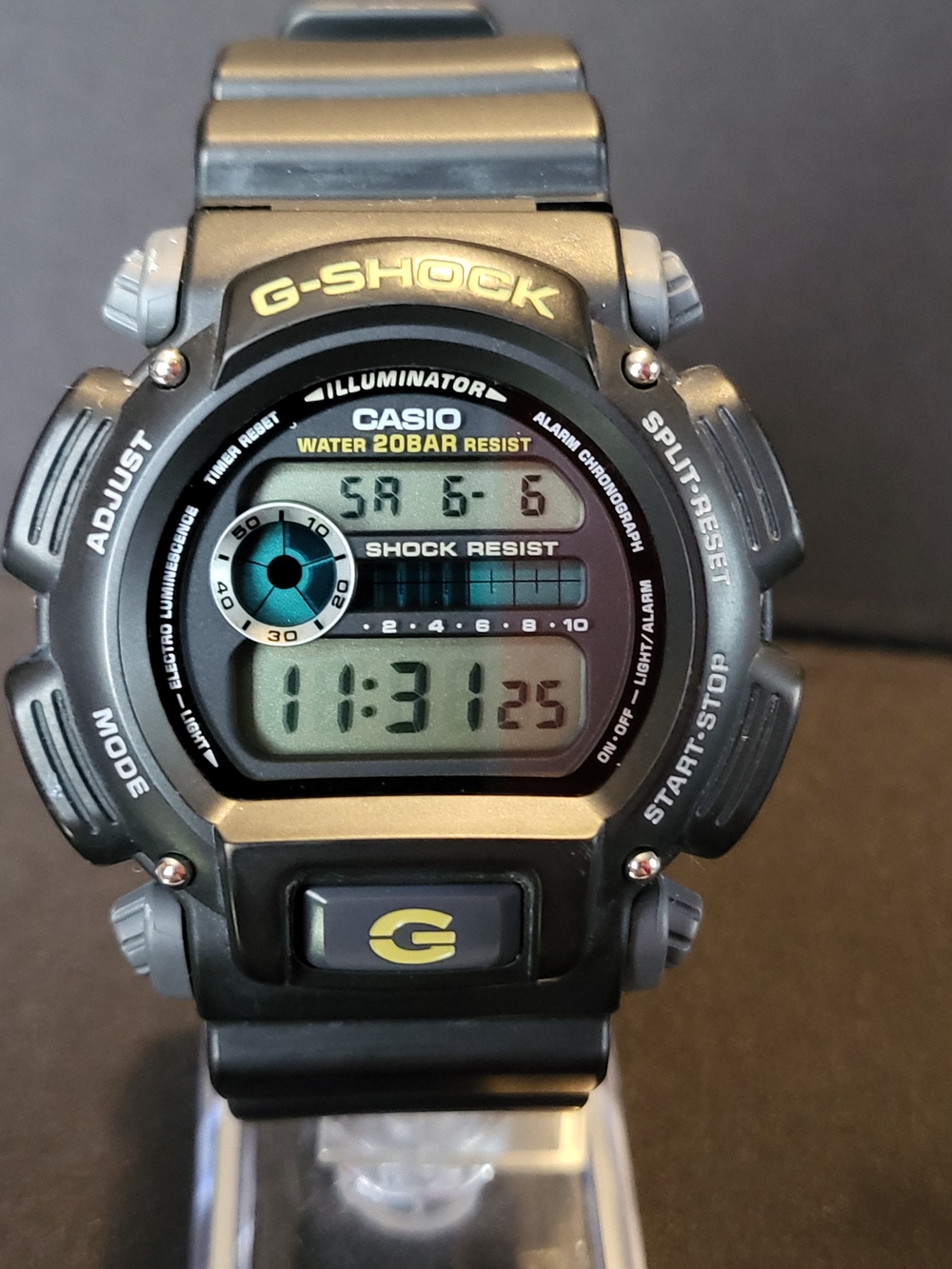 Casio G-Shock DW-9052 Digital Watch in Black with Yellow Accents
